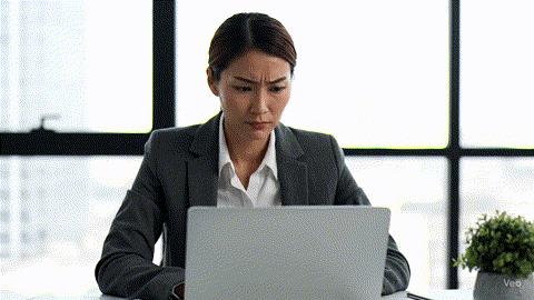 Stressed executive with charts
